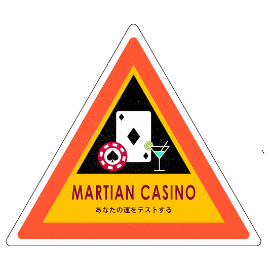 'Martian Casino' Space Travel Sticker